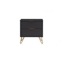 Volos Bedside Table – Black & Gold