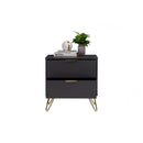 Volos Bedside Table – Black & Gold