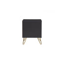 Volos Bedside Table – Black & Gold
