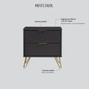 Volos Bedside Table – Black & Gold