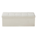 Harlow Foldable Storage Ottoman Bench – Beige