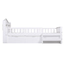 Arlo Montessori Bed Frame with Storage, LED & USB Ports – White – Single
