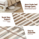 Nova Wooden Bed Frame with Storage, LED & Charging Station – White – Queen