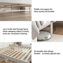 Rowan Wooden Bed Frame with Storage Drawers – White – Queen