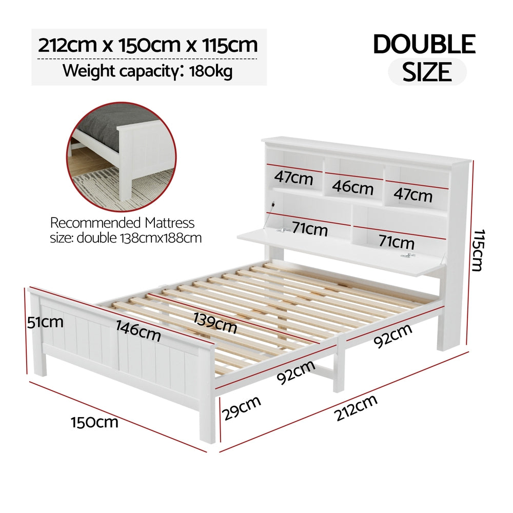Alder Wooden Bed Head – White – Kids