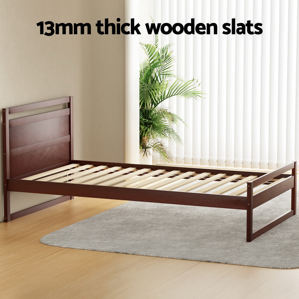 Hawthorne Timber Bed Frame – Walnut – King Single