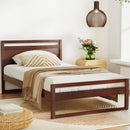 Bed Frame Wooden Walnut WITTON – King Single