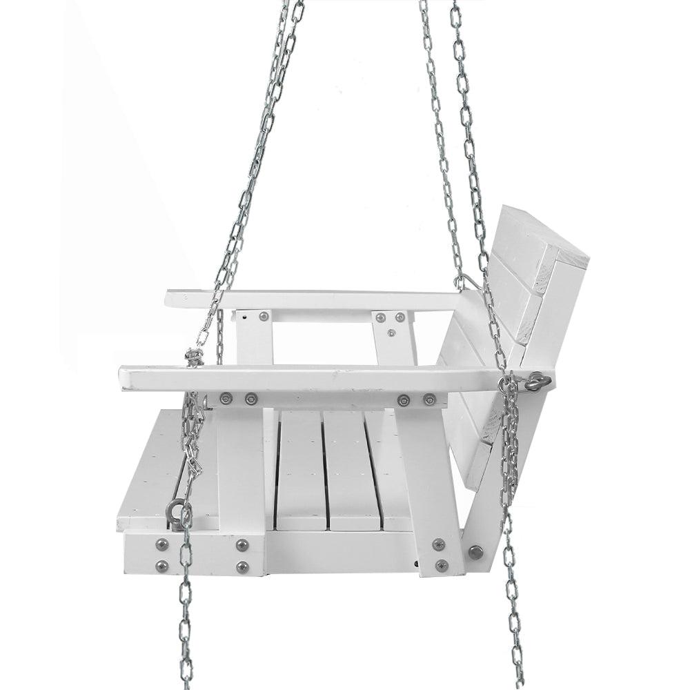 Bramley Wooden Porch Swing – White – 3 Seater