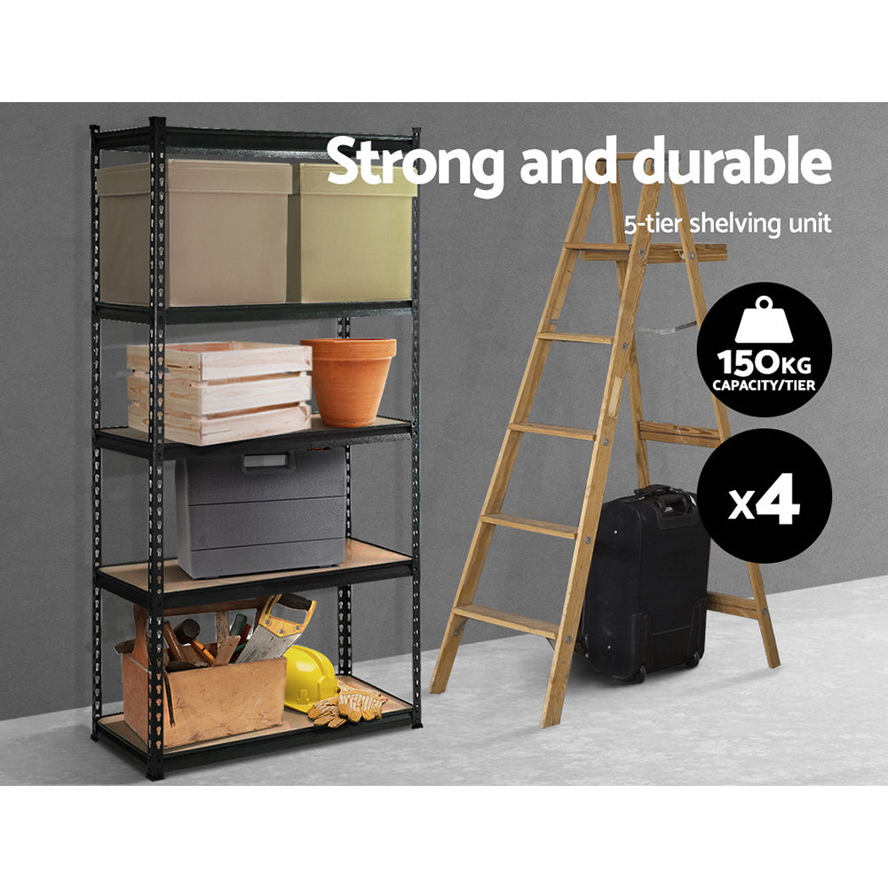 Callan Garage Shelving Warehouse Rack – Black – Set of 4