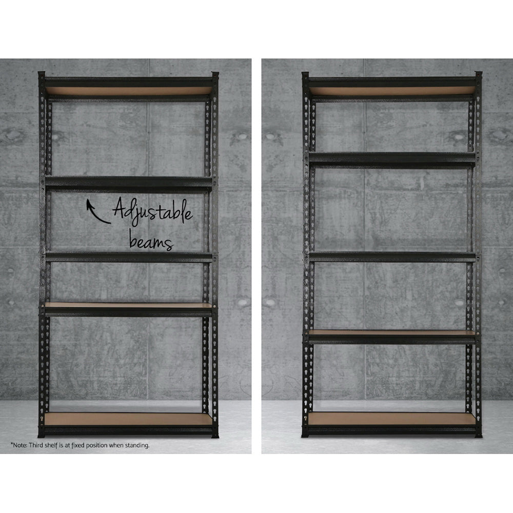 Callan Garage Shelving Warehouse Rack – Black – Set of 5