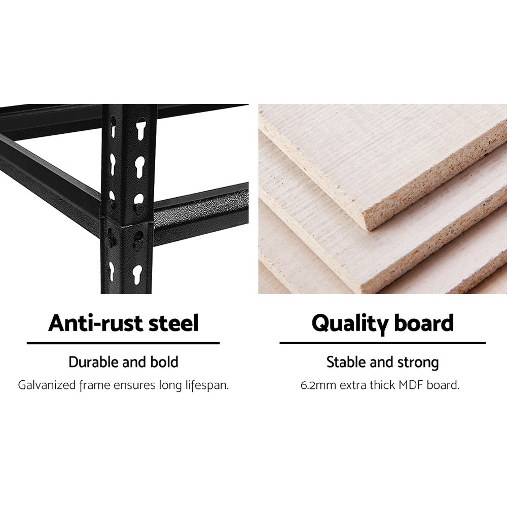 Linden Garage Shelving Warehouse Rack – Black – 180 cm